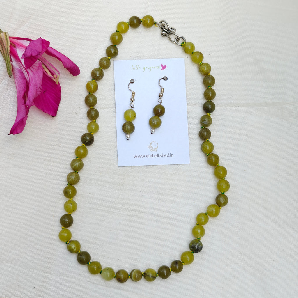 Natural stones beaded necklace and danglers