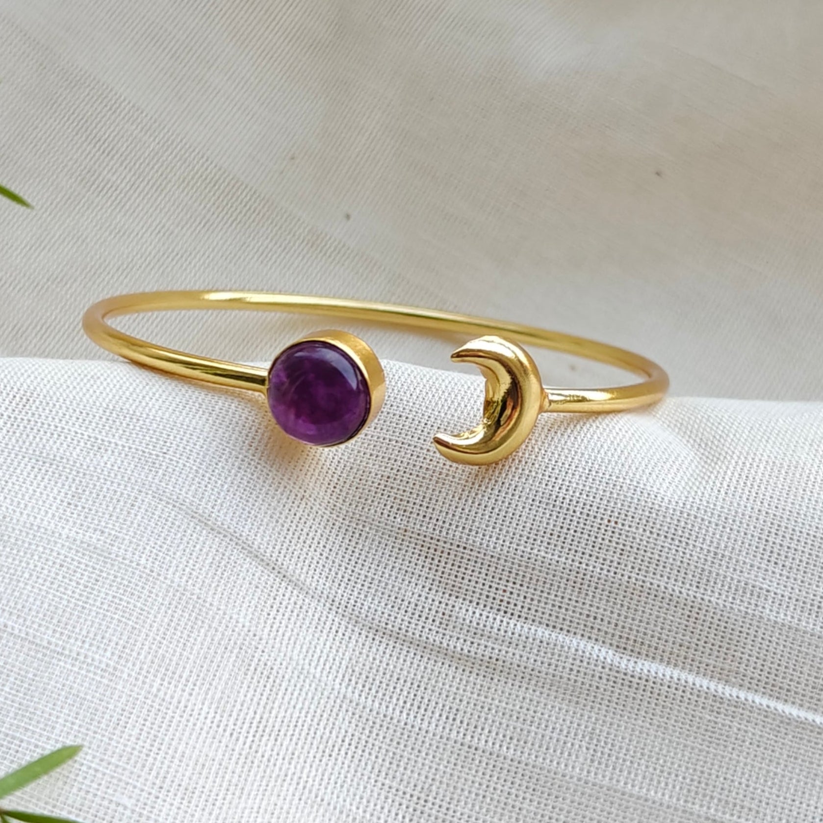 Amethyst moon slim bangle