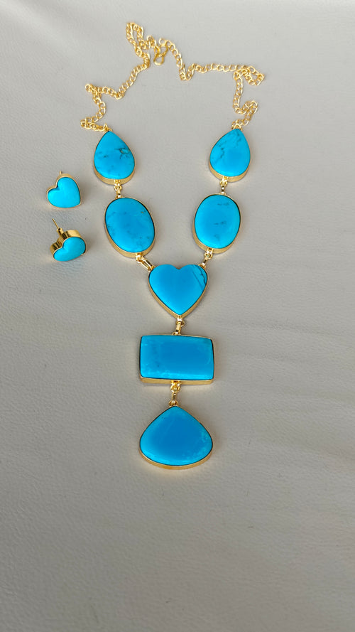 The Azure Oasis Statement Necklace Set