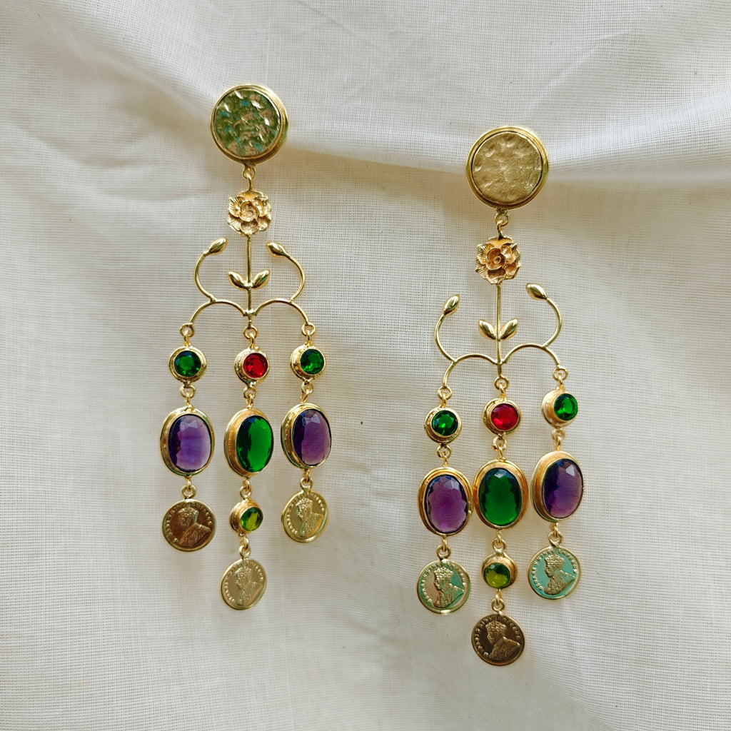 Regal Garden Statement Chandelier Earrings