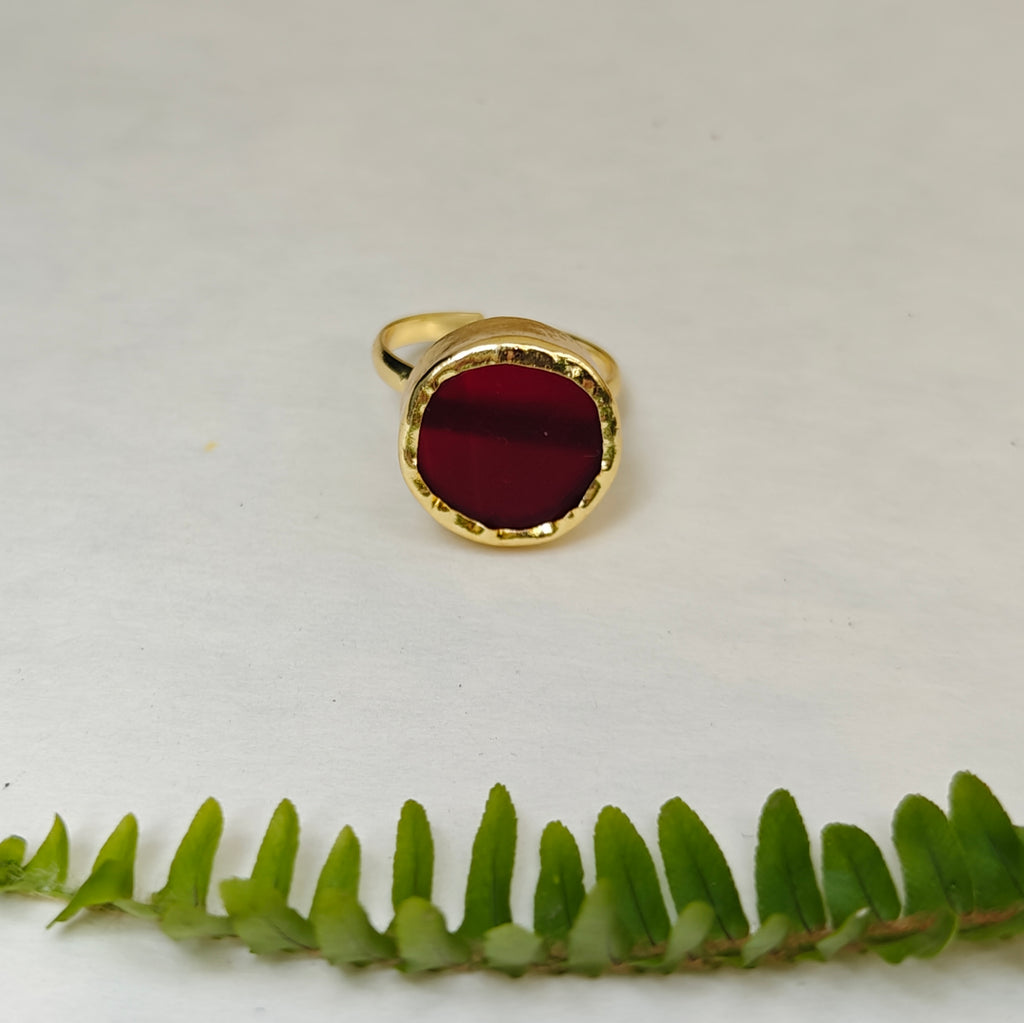 Natural Stone Button finger ring