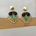 Midnight Green Pearl Drop Earrings