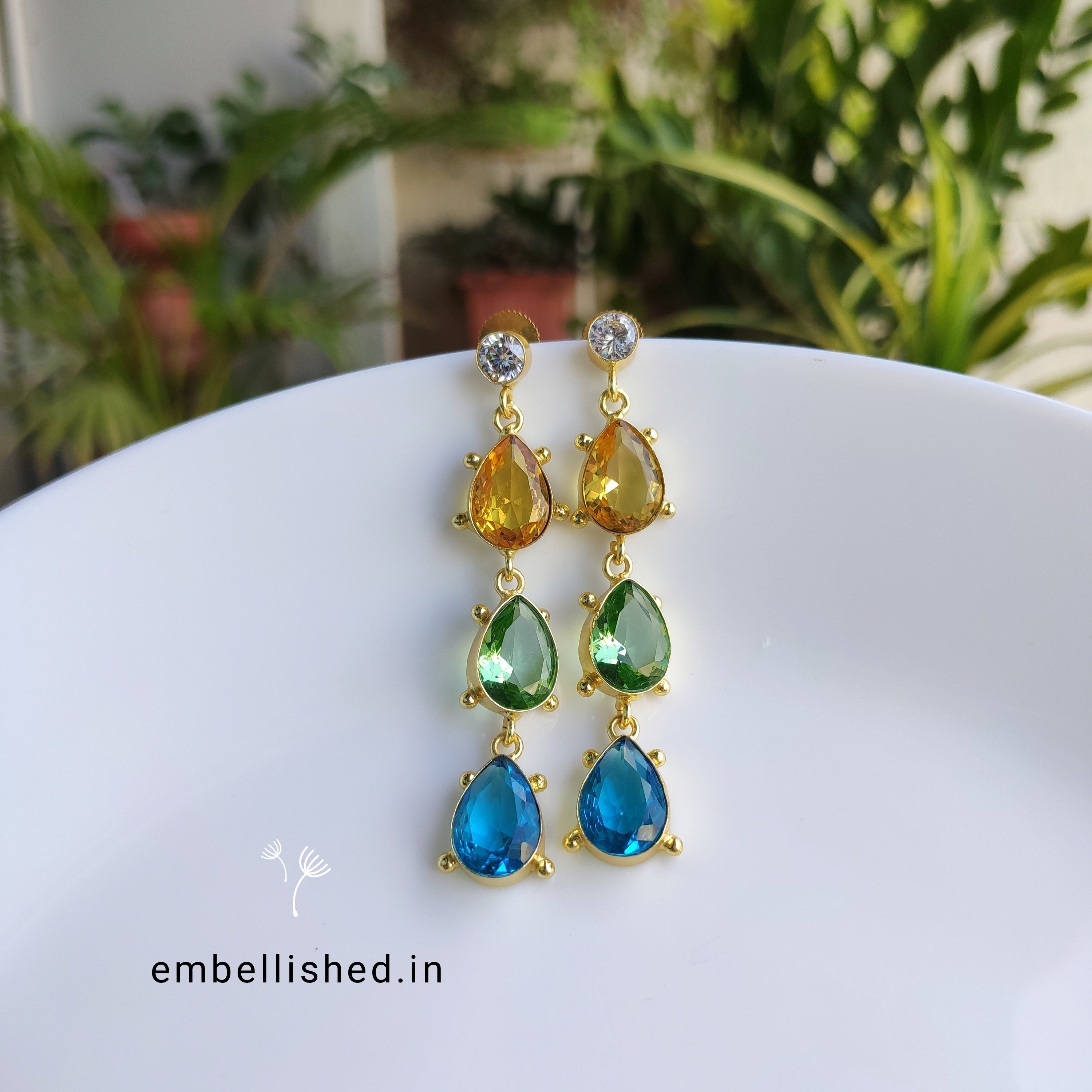 Multi-colored Sparkling Rope Earrings