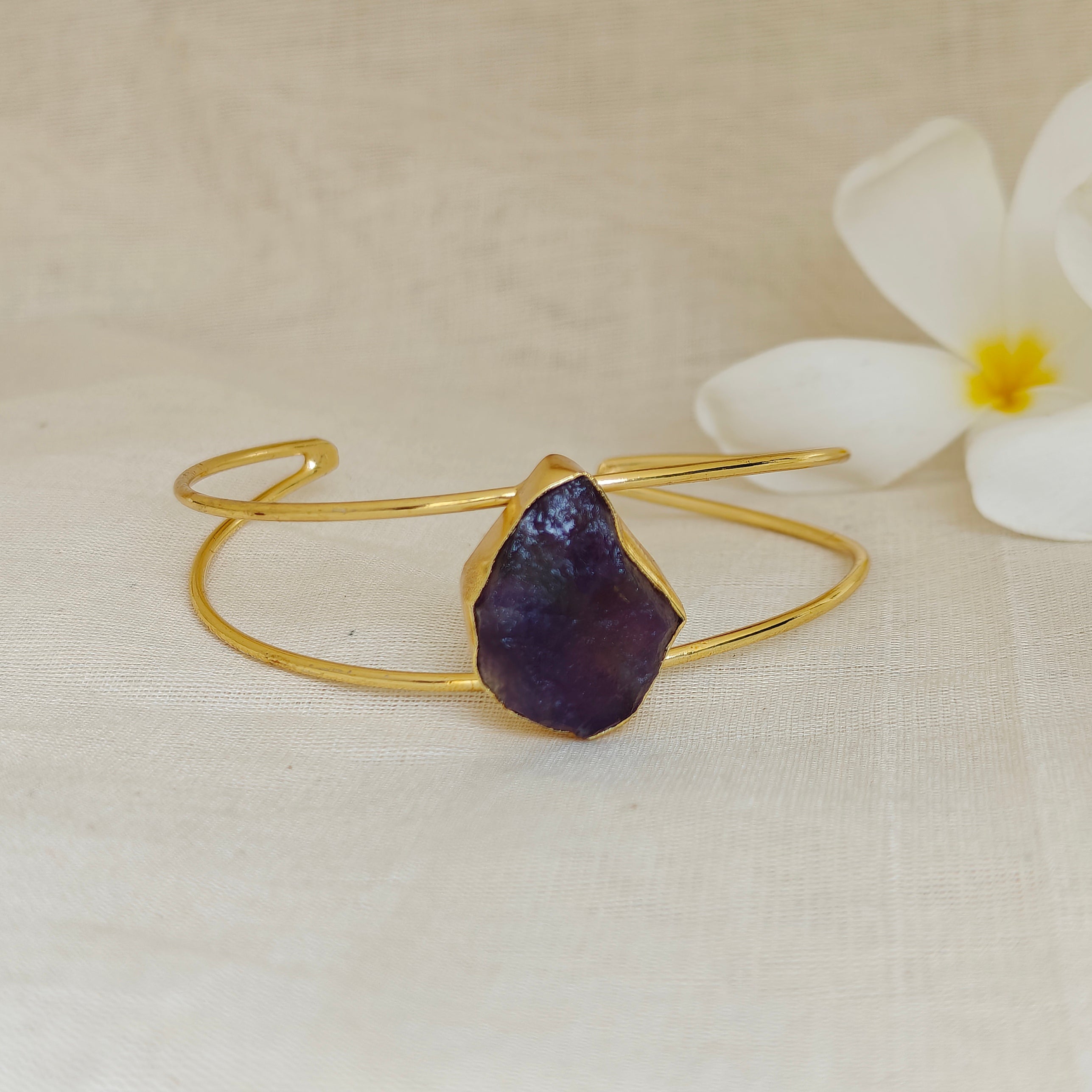 Amethyst Minimal Cuff