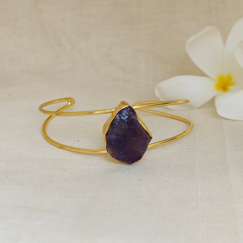 Amethyst Minimal Cuff