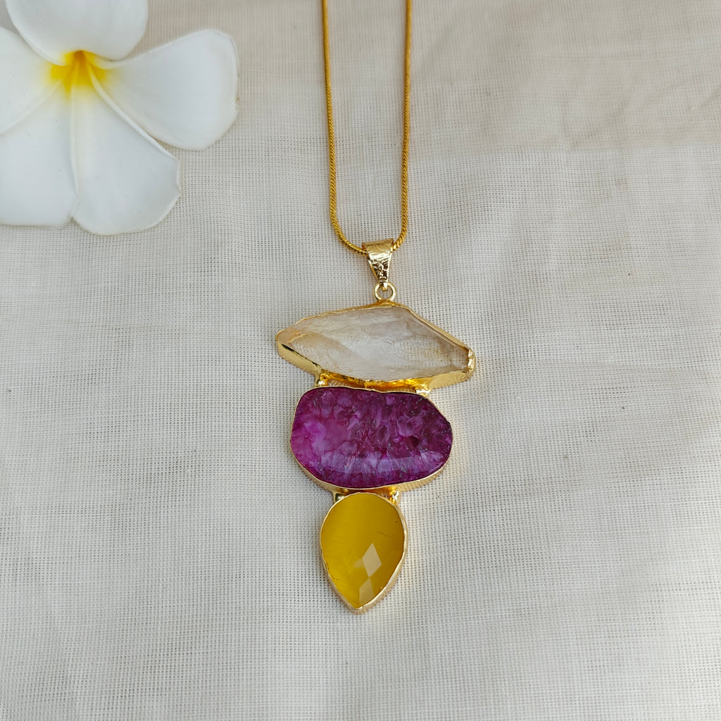 Gemstone Trio Pendant Chain