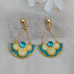 Blooming Blue Enamel Drop Earrings