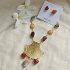 Wildflower Peacock Pendant necklace set