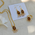 Dewdrop Gemstone Set with Seed Pearl Fringe
