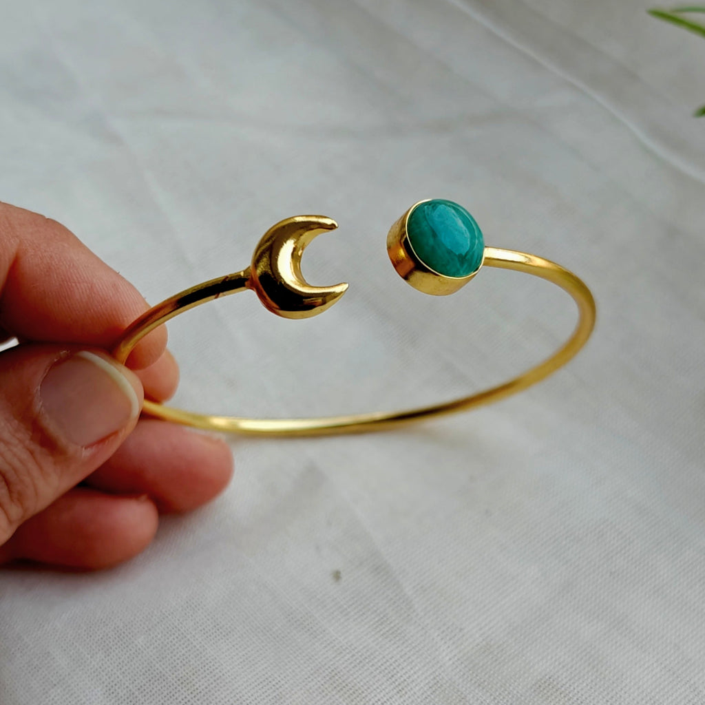 Amazonite moon slim bangle
