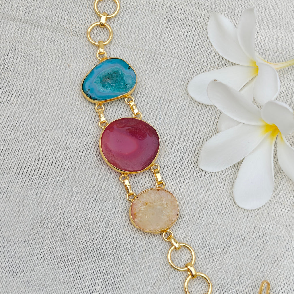 Pastel Agate Candy Crush Stone Bracelet