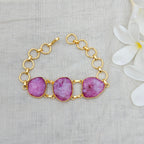 Pink Agate Candy Crush Stone Bracelet