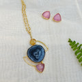 Black Geode Statement Pendant Necklace Set