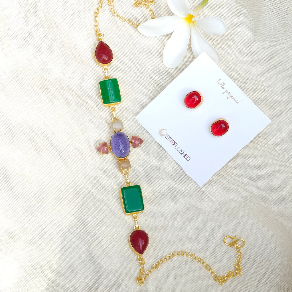 Dainty Boho Choker and Stud set