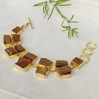 Tiger’s Eye Raw Stone Statement Bracelet