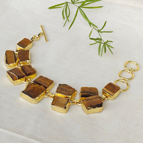 Tiger’s Eye Raw Stone Statement Bracelet