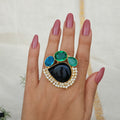 Kaleido Luxe Multi-Stone Ring - black