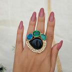 Kaleido Luxe Multi-Stone Ring - black