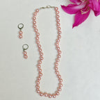 Timeless classic pearl necklace set - pink