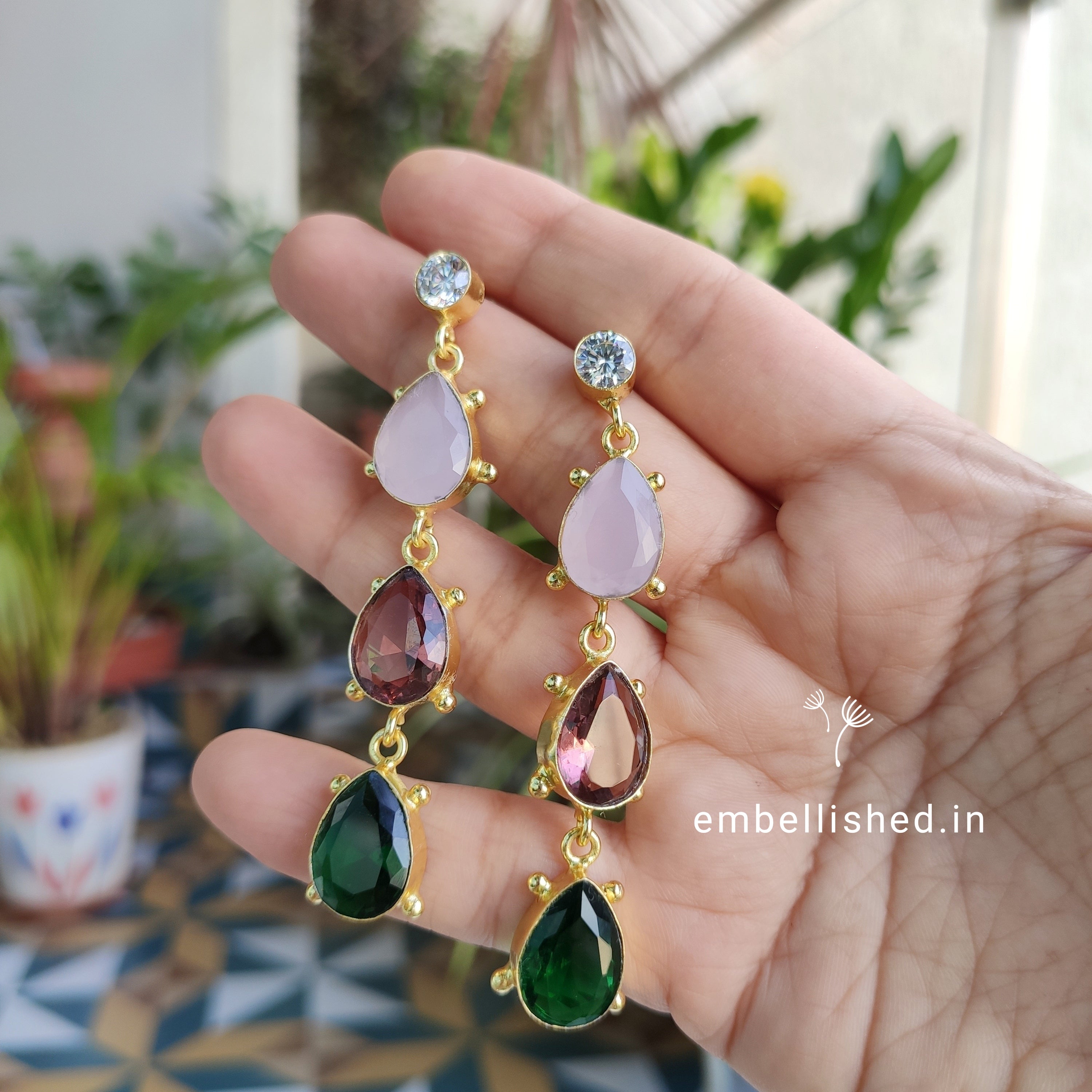 Multi-colored Sparkling Rope Earrings