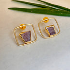 Amethyst Geometric Halo studs