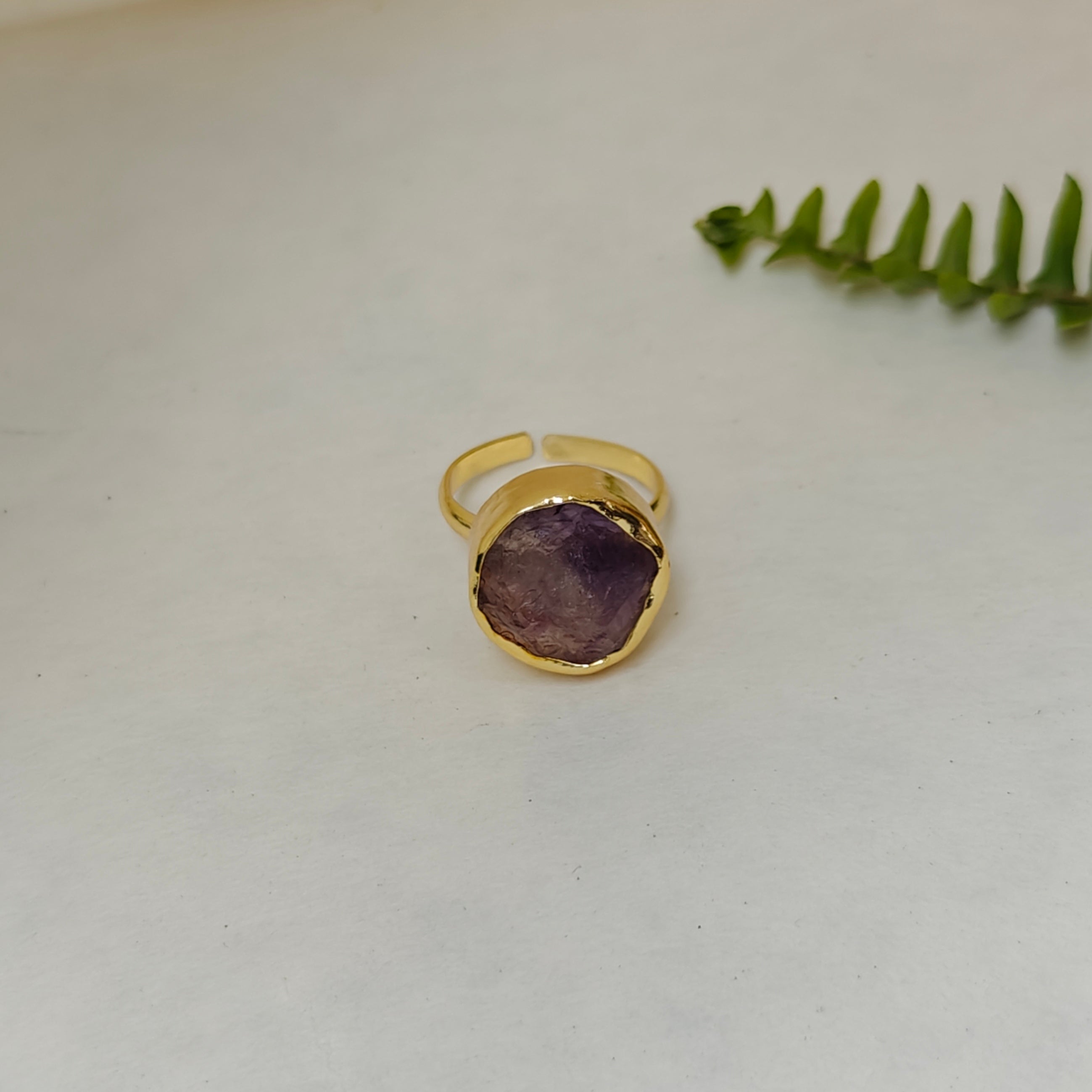 Natural Stone Button finger ring