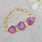 Pink Agate Candy Crush Stone Bracelet