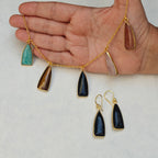 Multi Gemstone Charms Chain Necklace set
