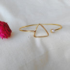 Slim Triangle and Pearl open bangle