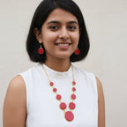 Scarlet orbit necklace set