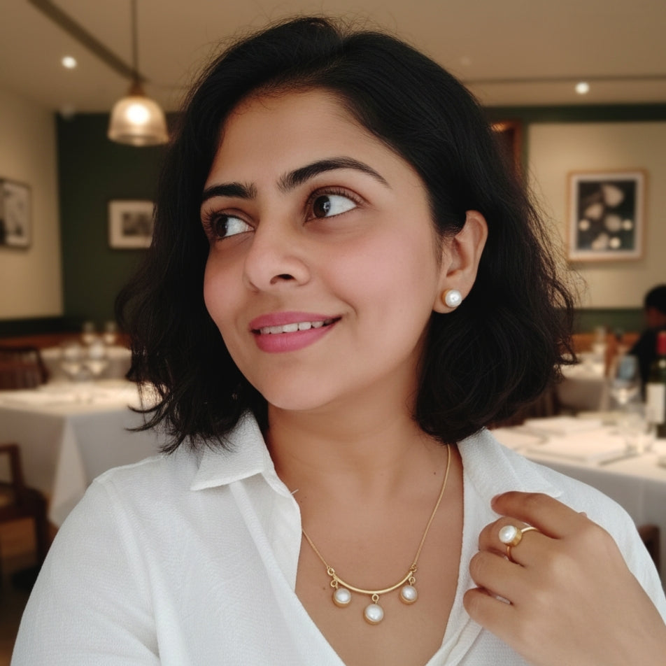 Luna freshwater pearls set