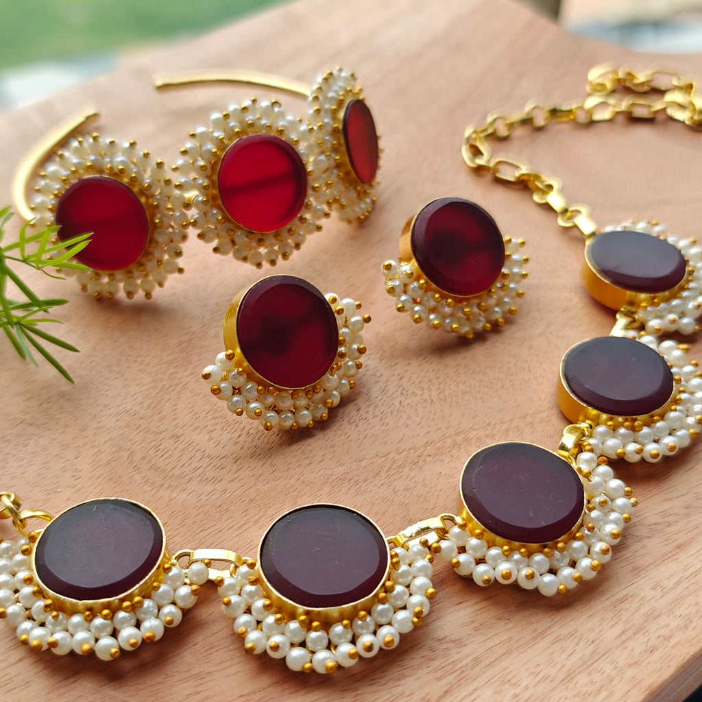 Royal Garnet Pearl Ensemble
