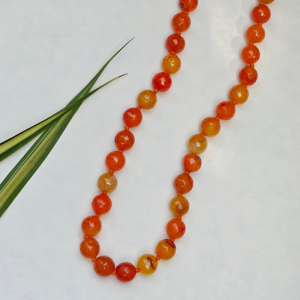 Agate beads short necklace