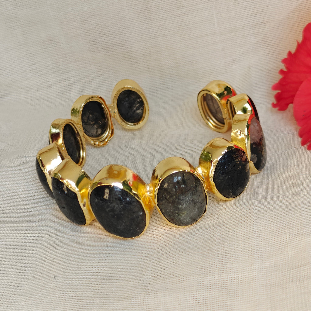 Rutile Quartz Orbit Statement Cuff