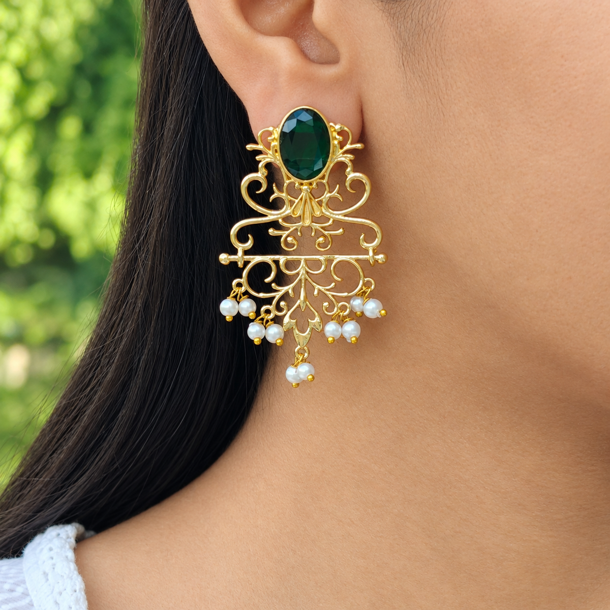 Filigree Golden Chandelier Earrings