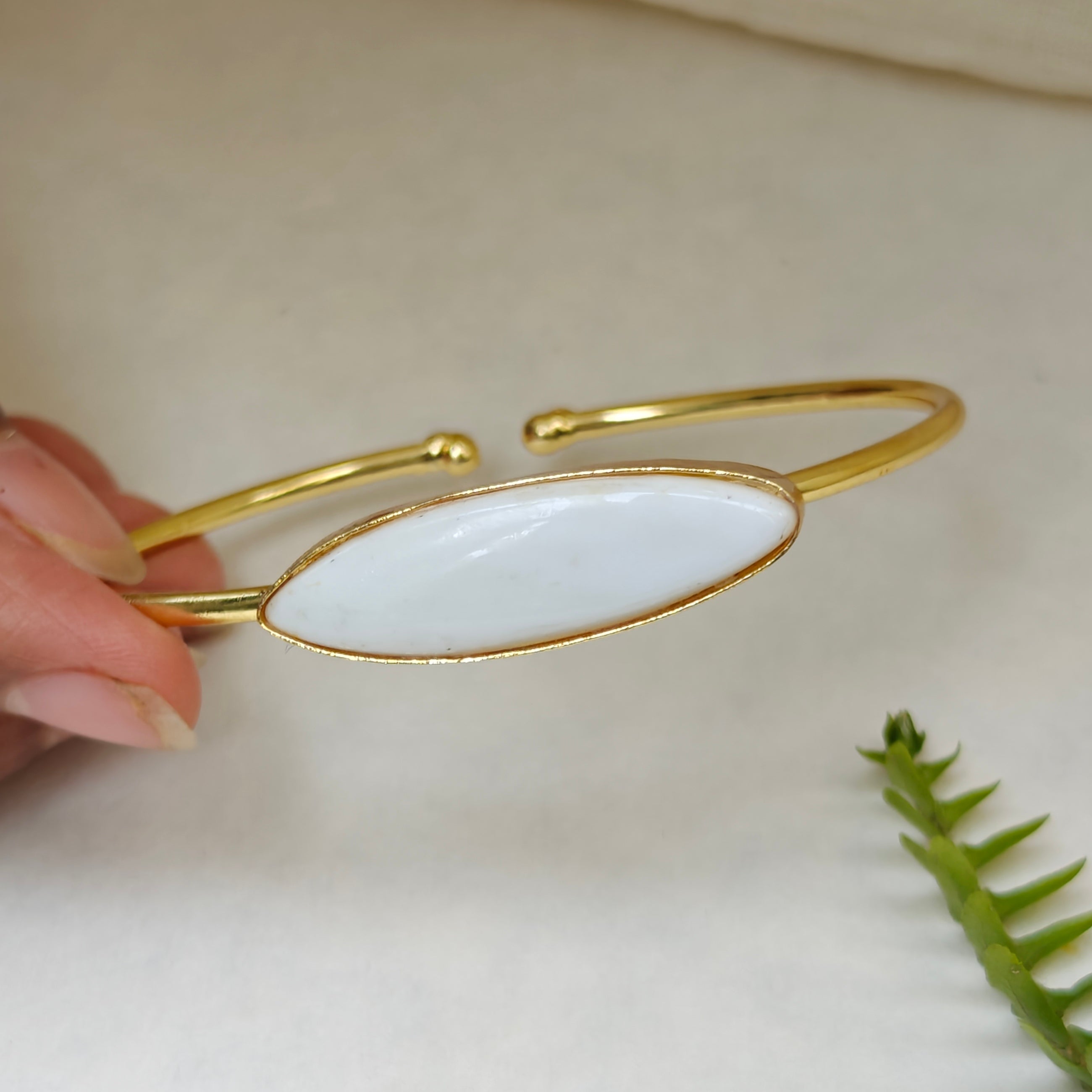 White Marquise Stone Slim Bangle