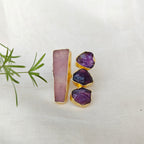 Purple Aura Raw Stone Ring