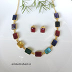 Rainbow stones choker set