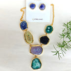 Evening Agate Slice Necklace Set