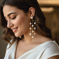 Freshwater pearl waterfall earrings