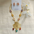 Wildflower Peacock Pendant necklace set