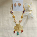 Wildflower Peacock Pendant necklace set