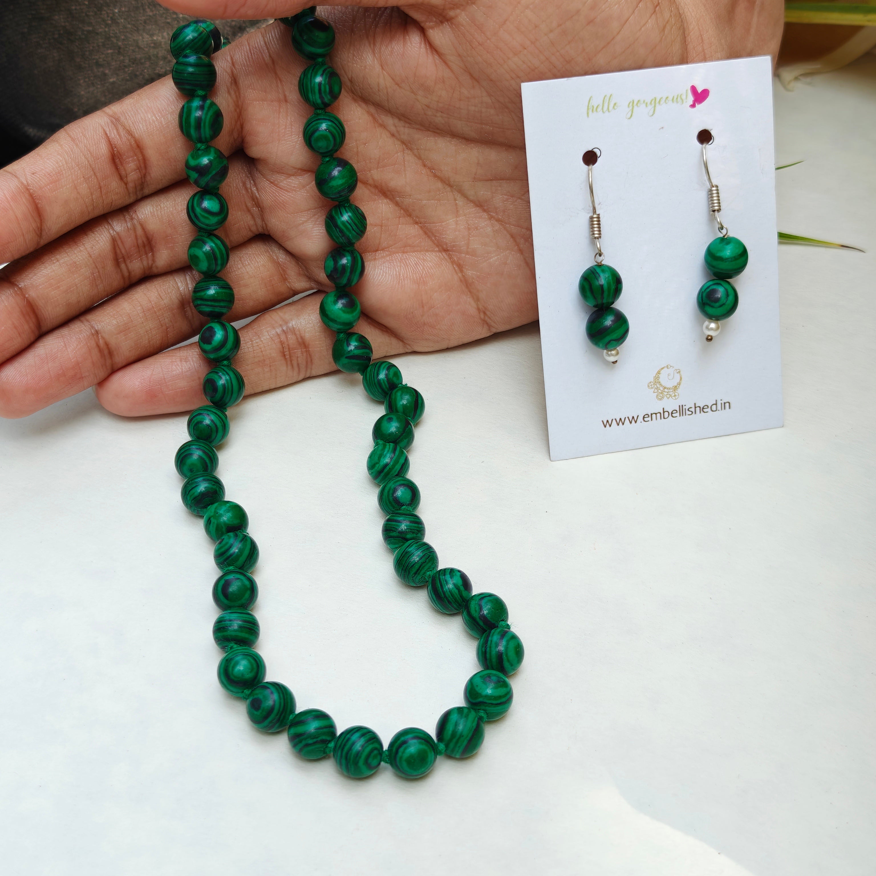 Natural stones beaded necklace and danglers