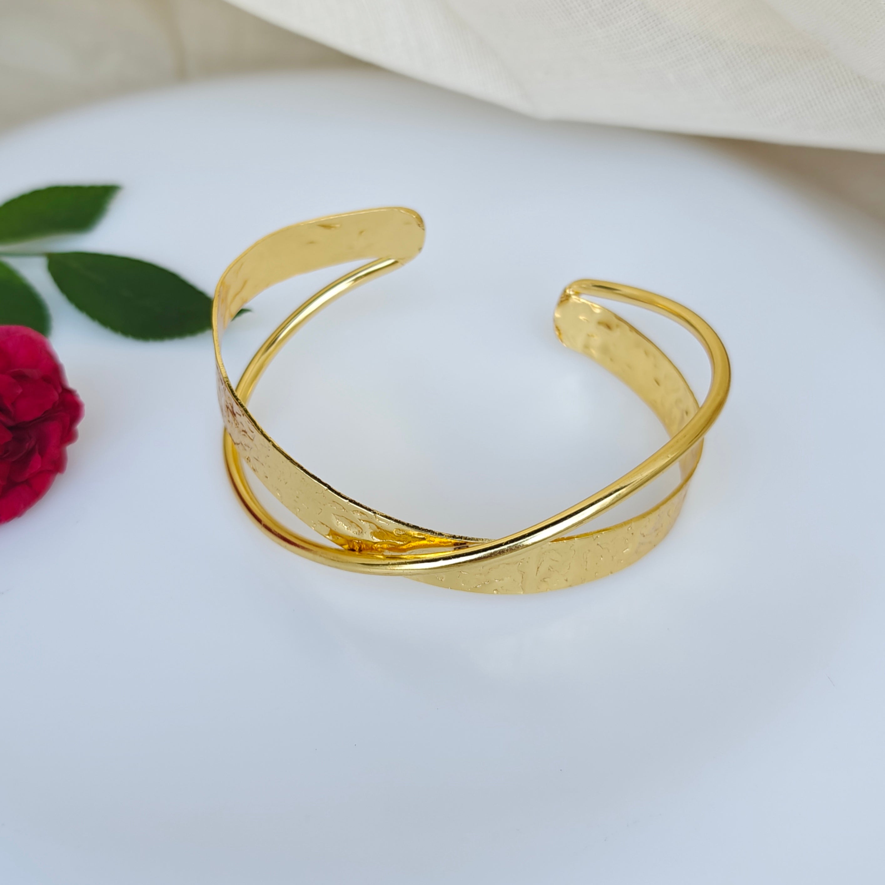 Hammered Gold Wrap Cuff