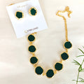 Green Quartz buttons choker with studs