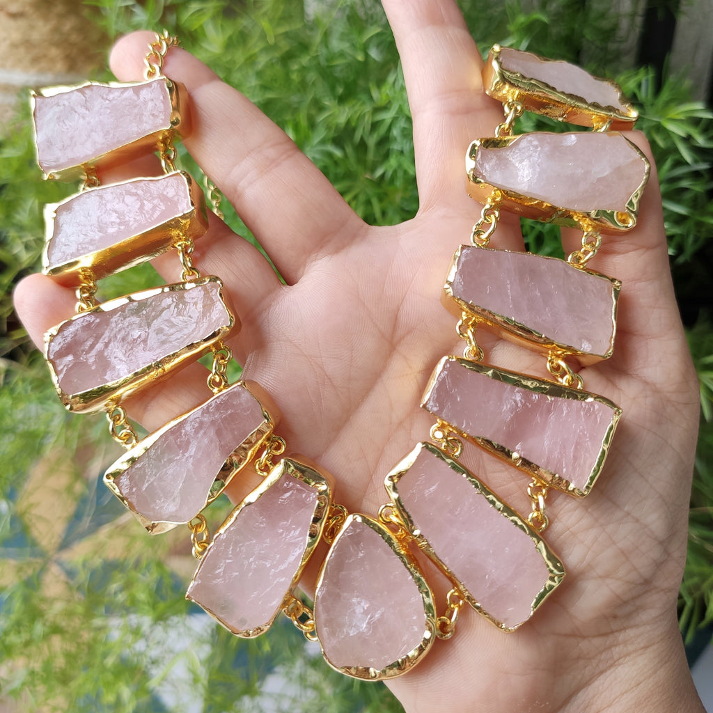Rose Quartz Cleopatra Necklace Set
