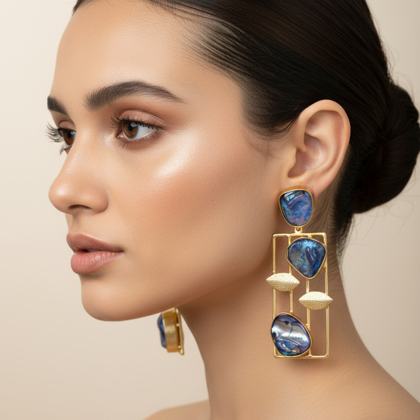 Azure Symphony Statement Earrings