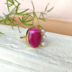 Bold Bloom Open finger ring - pink