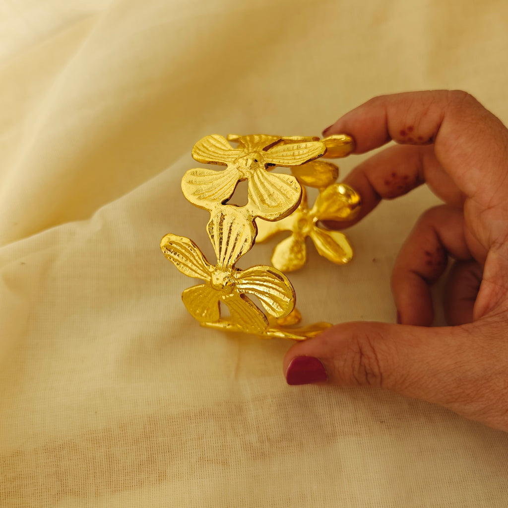 Gilded Orchid Statement Cuff