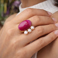 Bold Bloom Open finger ring - pink